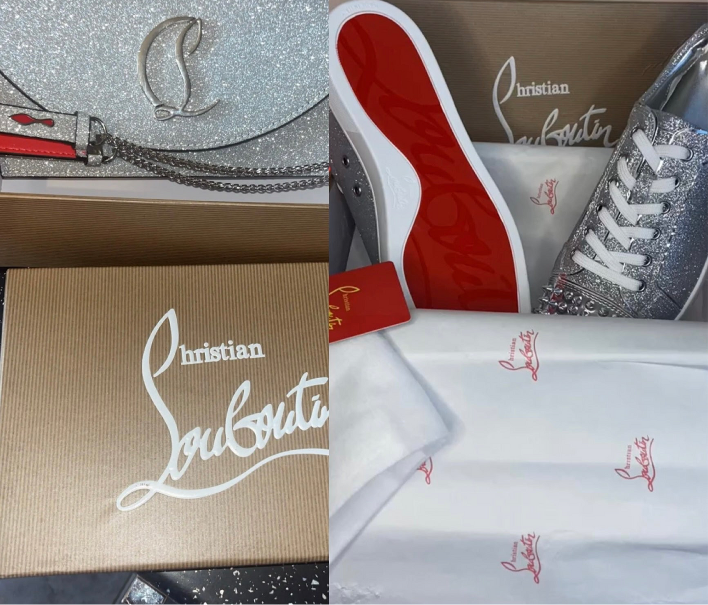 CL glitter bag & shoe set