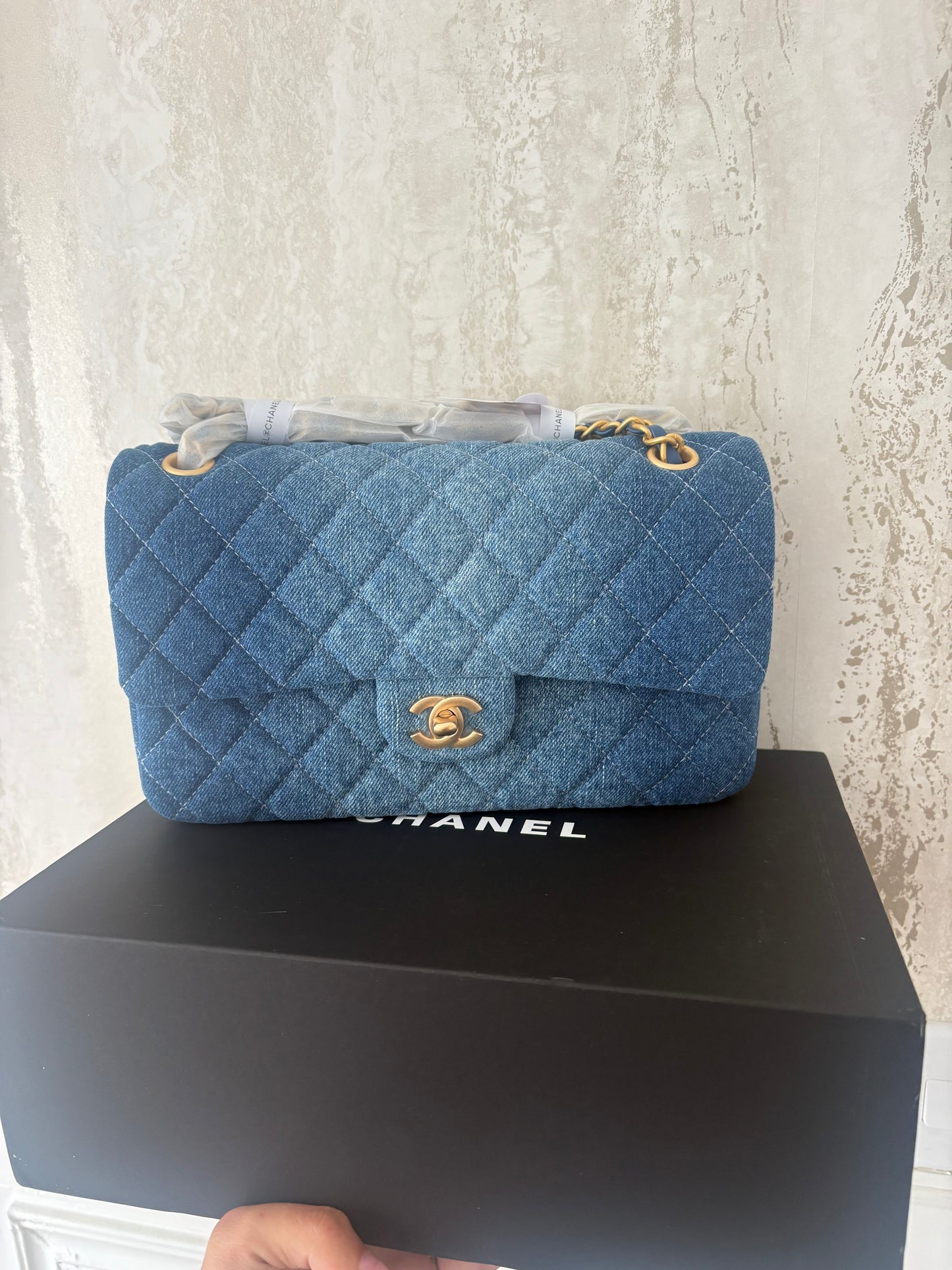 ( in stock ) cc denim crossbody bag long strap