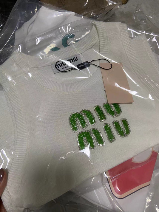 MIU cami top green detail