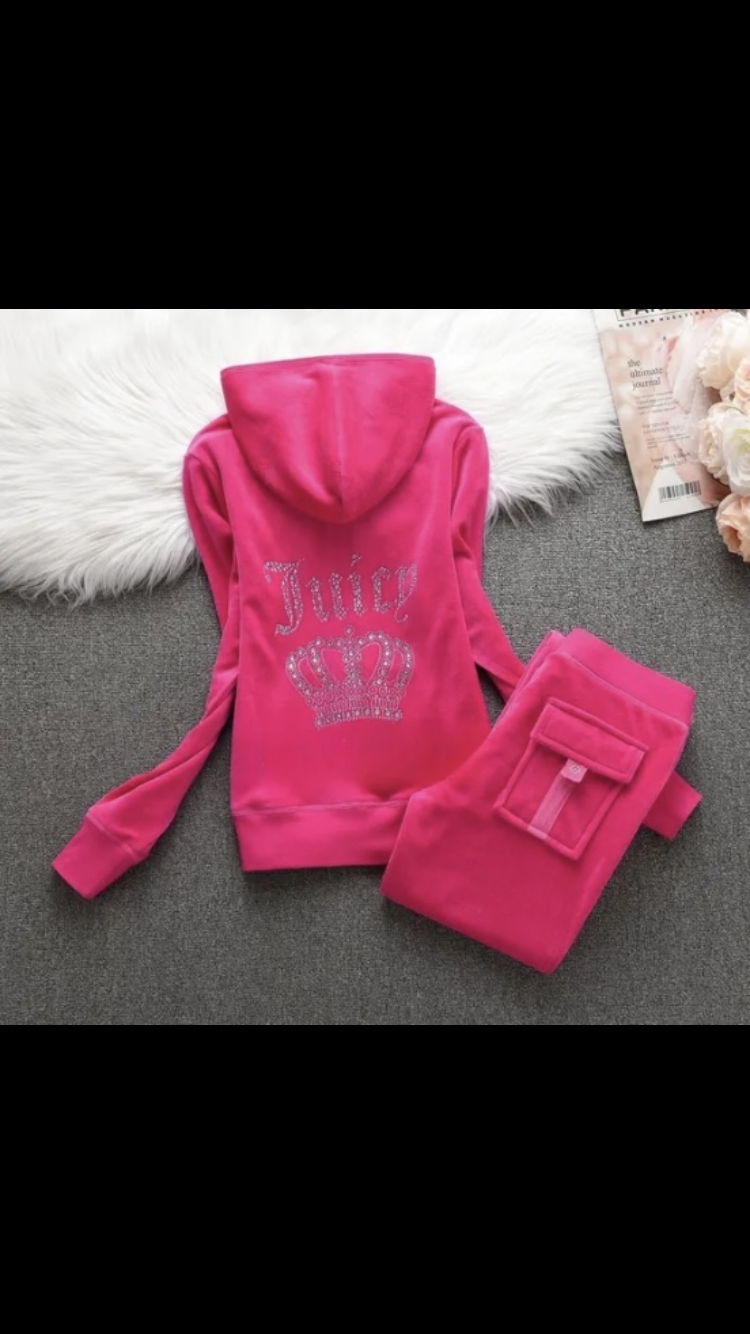 Rhinestone tracksuit hot pink