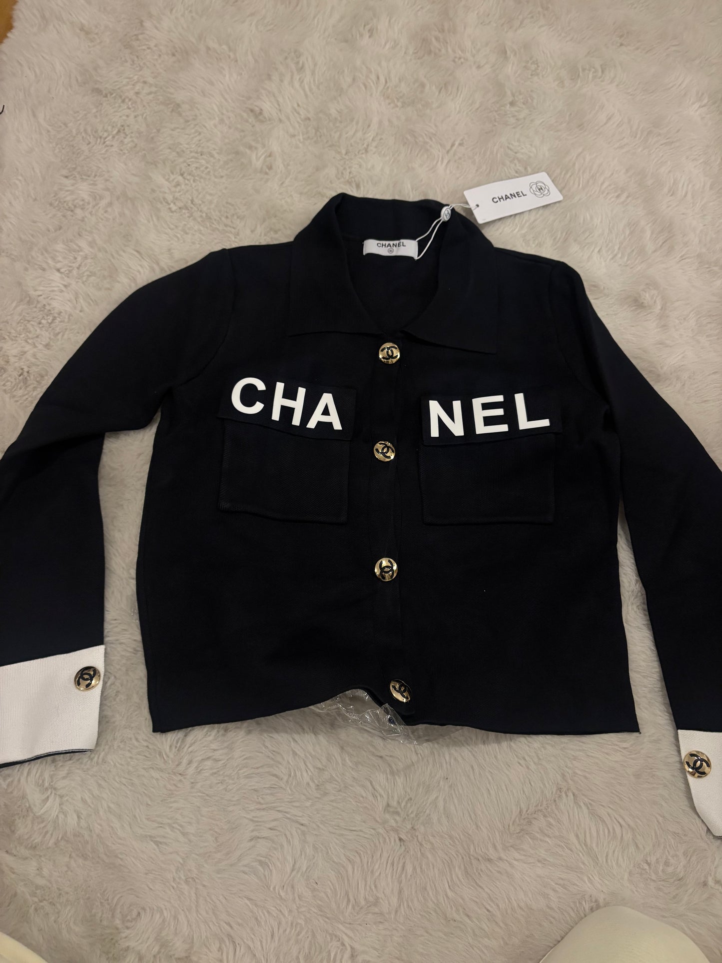 ( in stock size M ) cc knit blazer style button cardigan