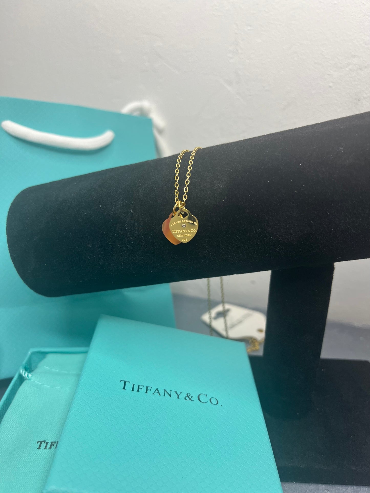 tiff heart pendant necklace gold