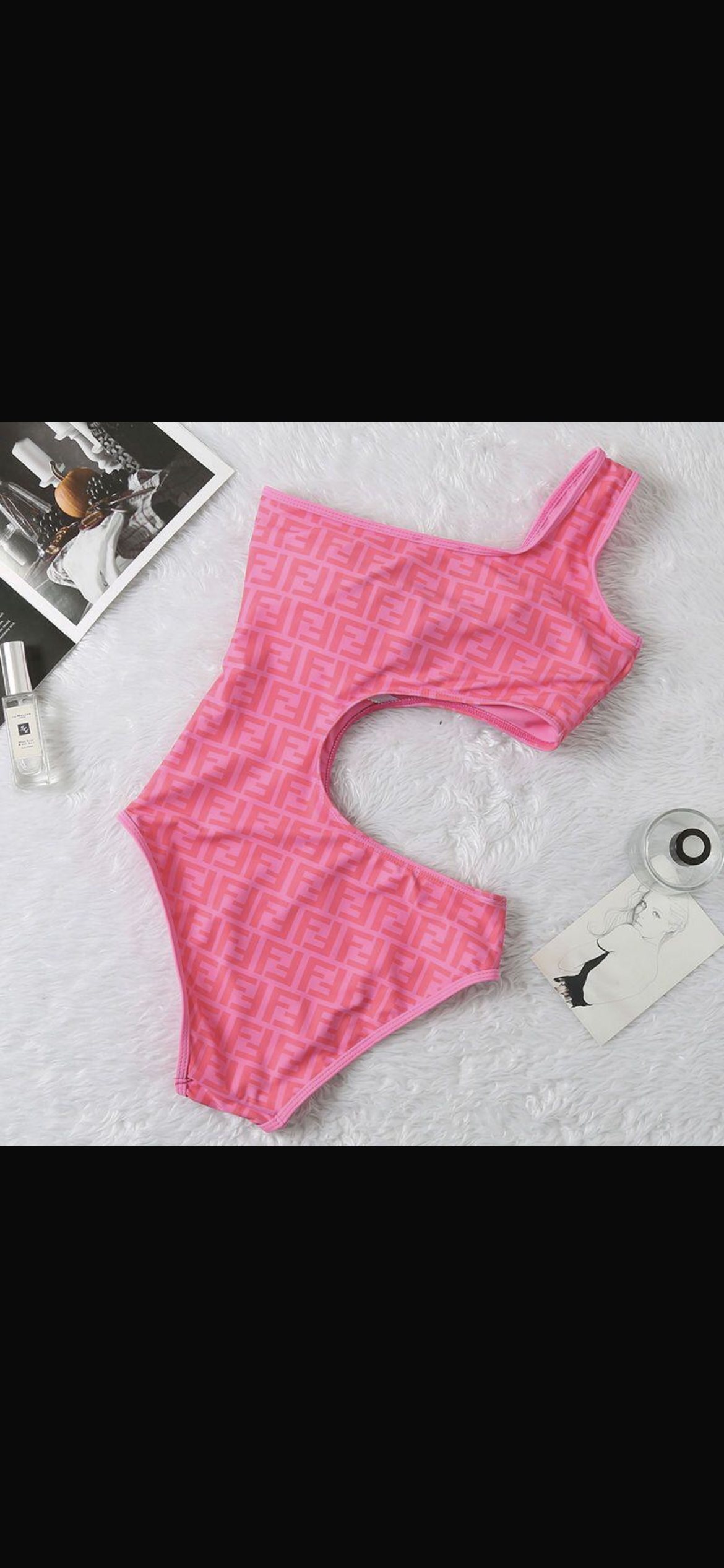 FEN cutout swimsuit pink