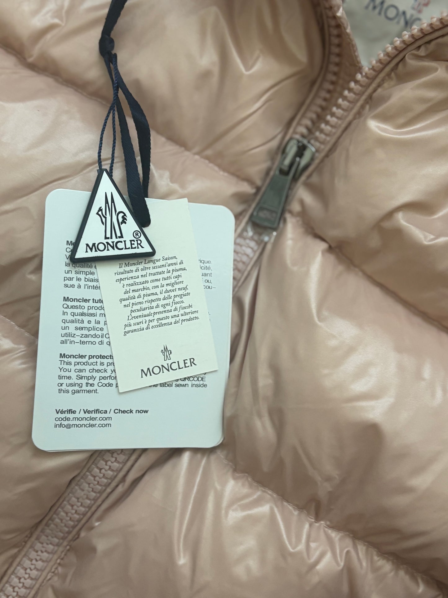 ( in stock size m ) monc shiny pink down jacket
