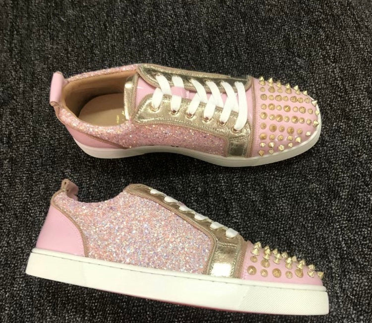 CL red bottom pink glitter