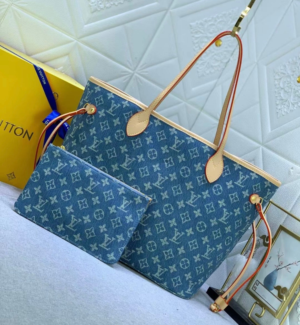 Denim neverfull bag