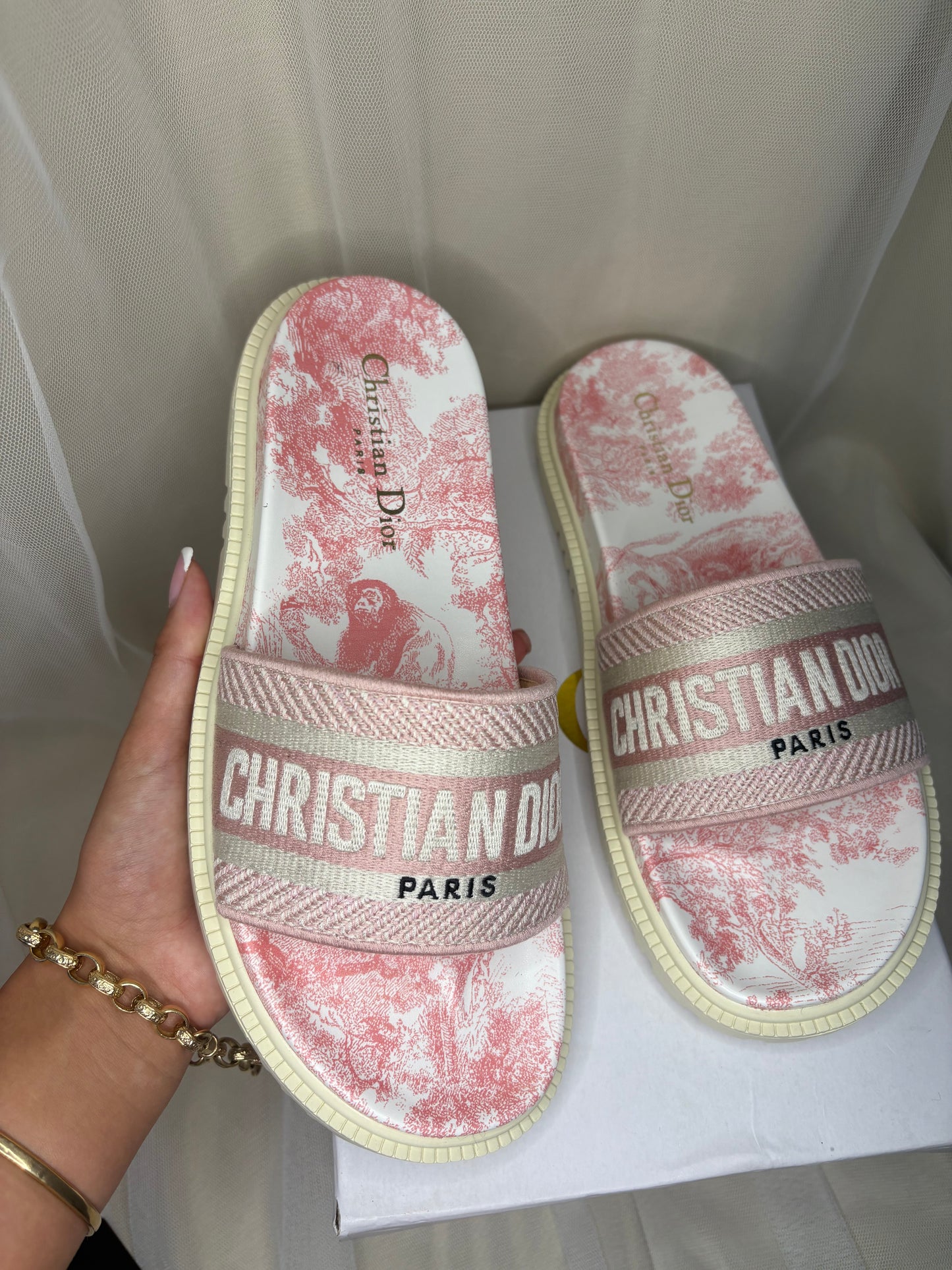 Christian D thick sole pool slide
