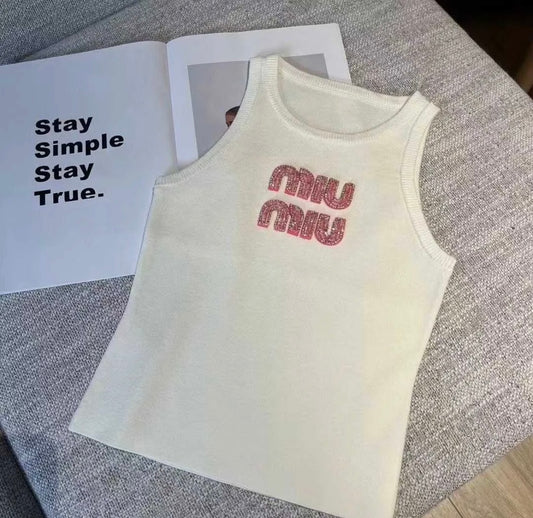 MIU cami top pink detail