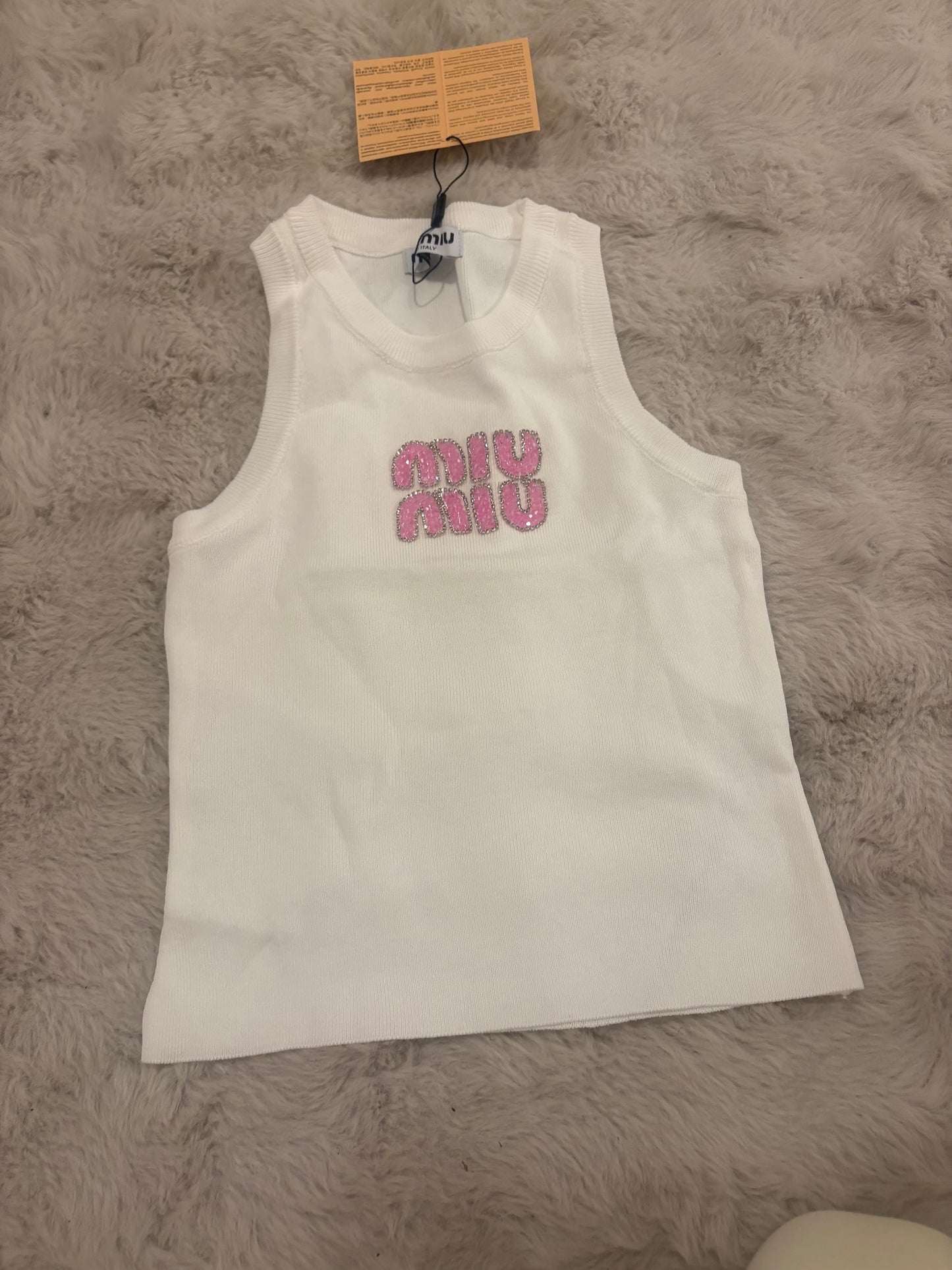( in stock size s/m ) miu vest pink