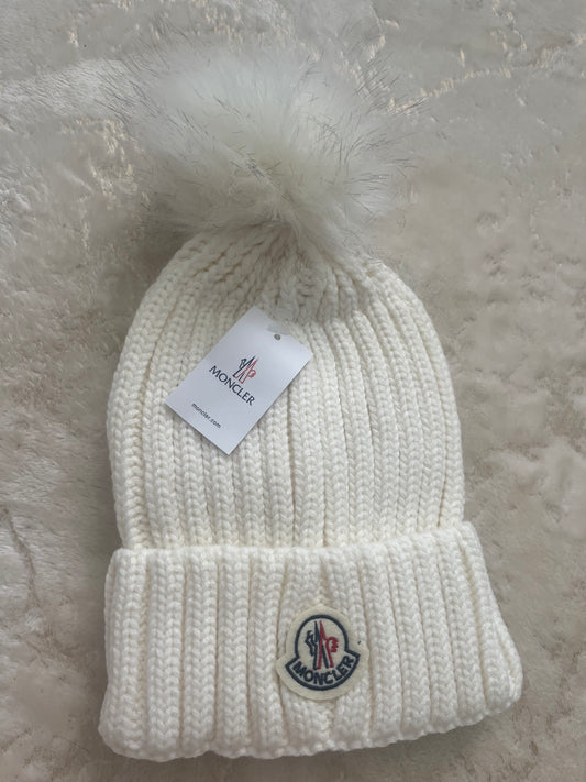 mon cream bobble hat