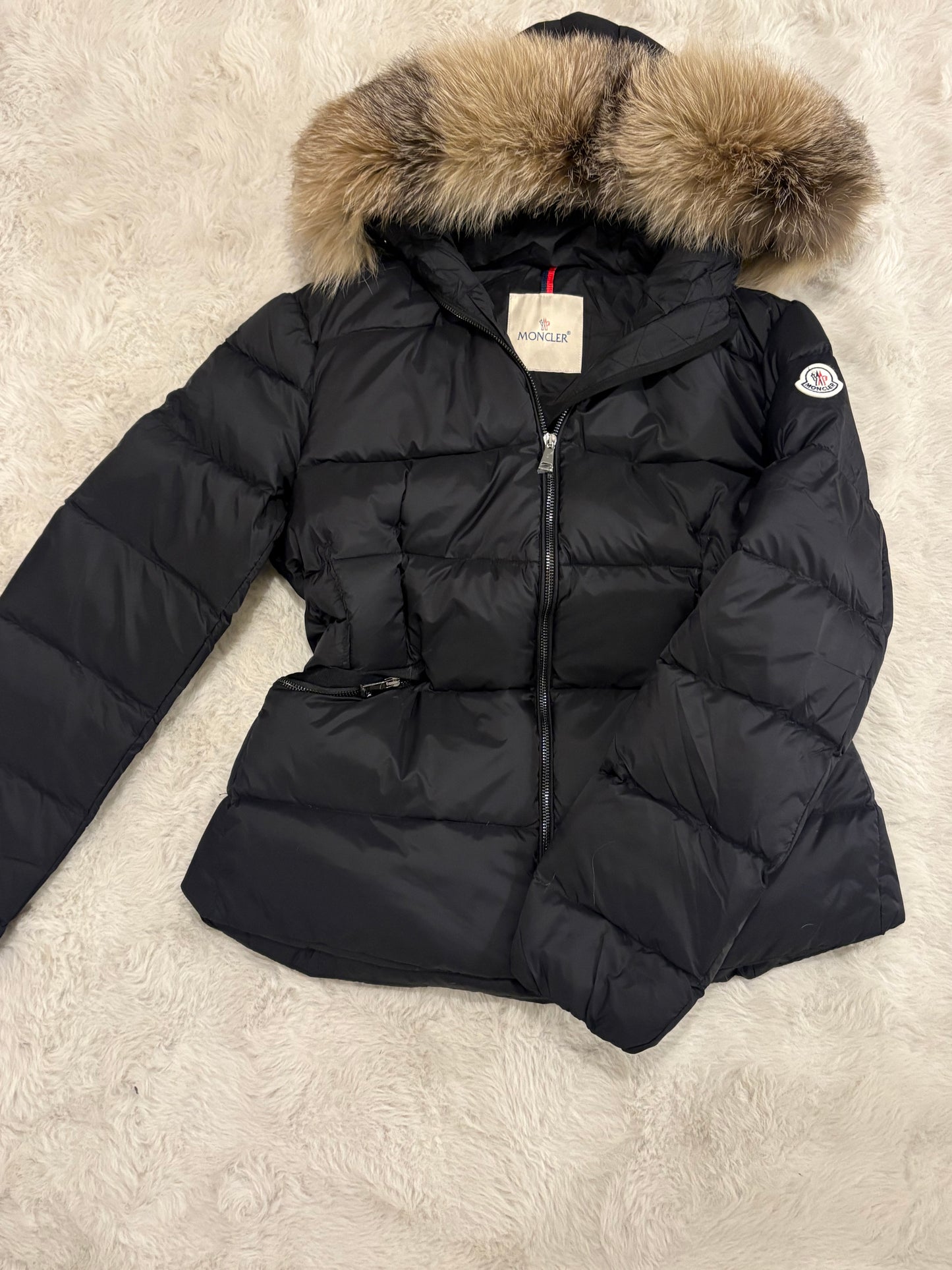 ( in stock size m ) monc fur hood jacket