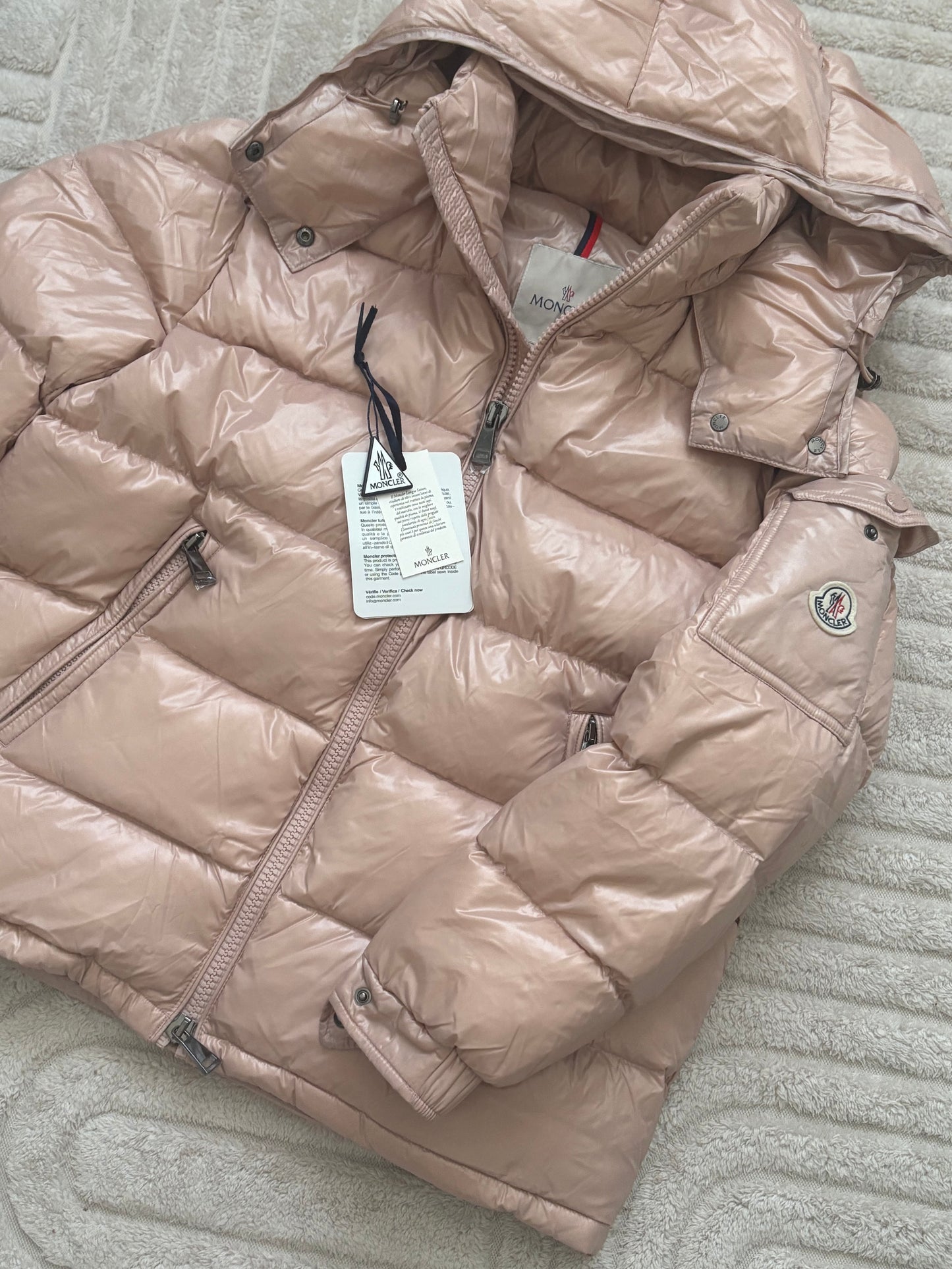 ( in stock size m ) monc shiny pink down jacket