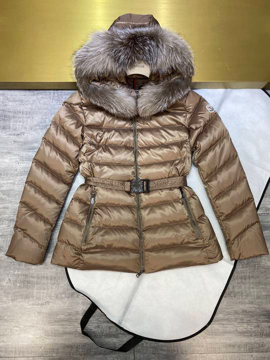 MONC FUR HOOD DOWN JACKET MOCHA