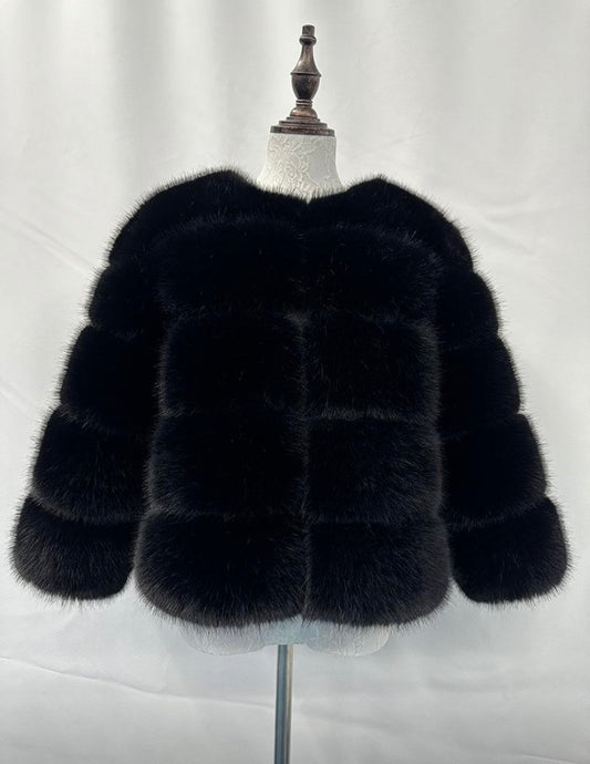 100% fox fur coat colour : black