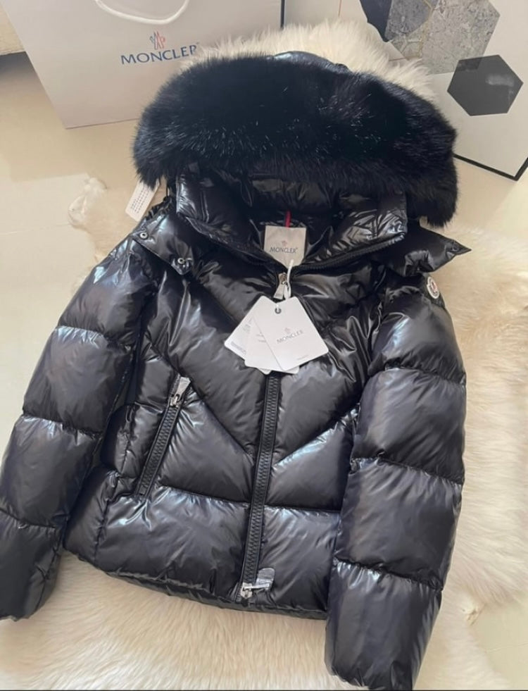 Monc down jacket fox fur hood