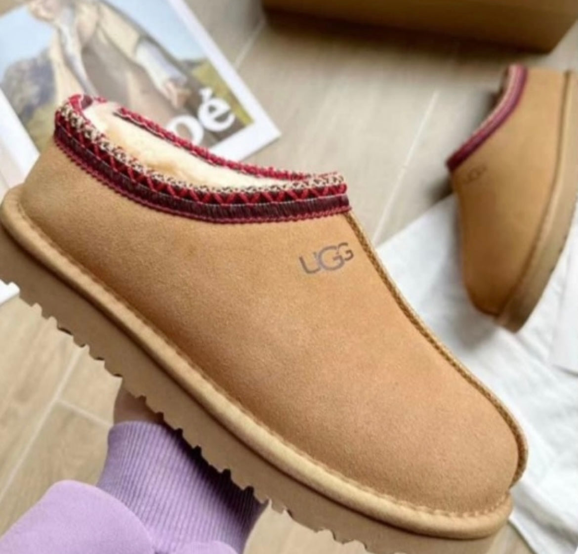 Taz slipper dark camel