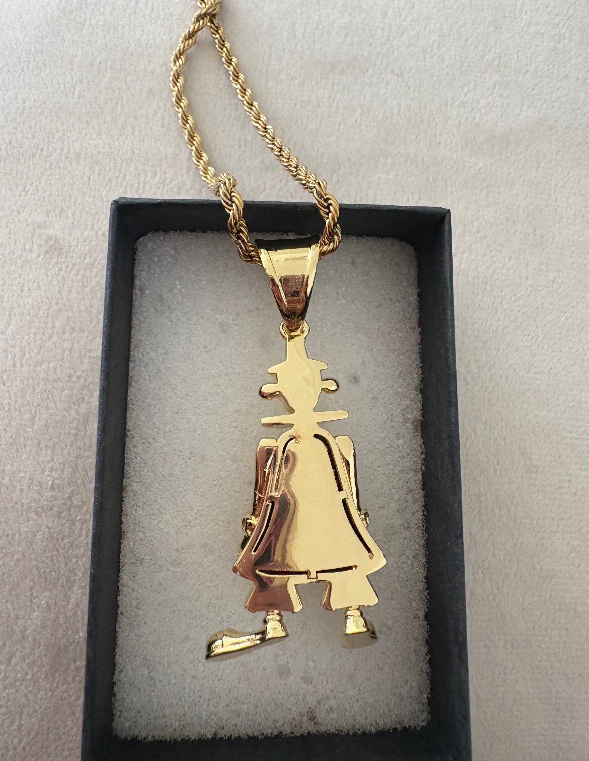 ( in stock ) clown pendant necklace & 20 inch rope chain + gift box