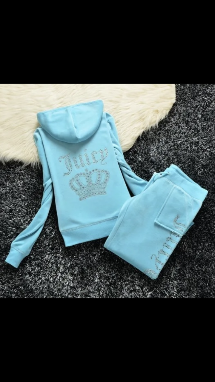 Rhinestone tracksuit baby blue