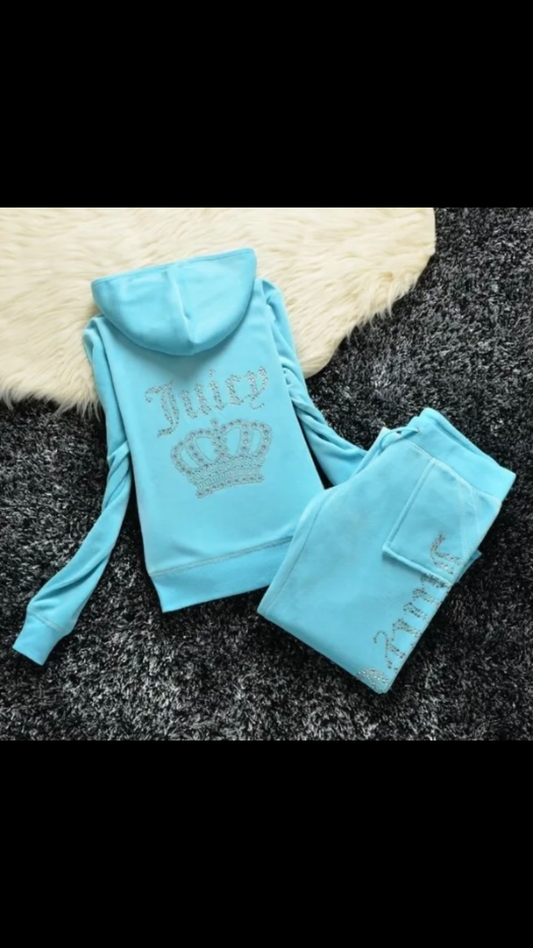 Rhinestone tracksuit baby blue