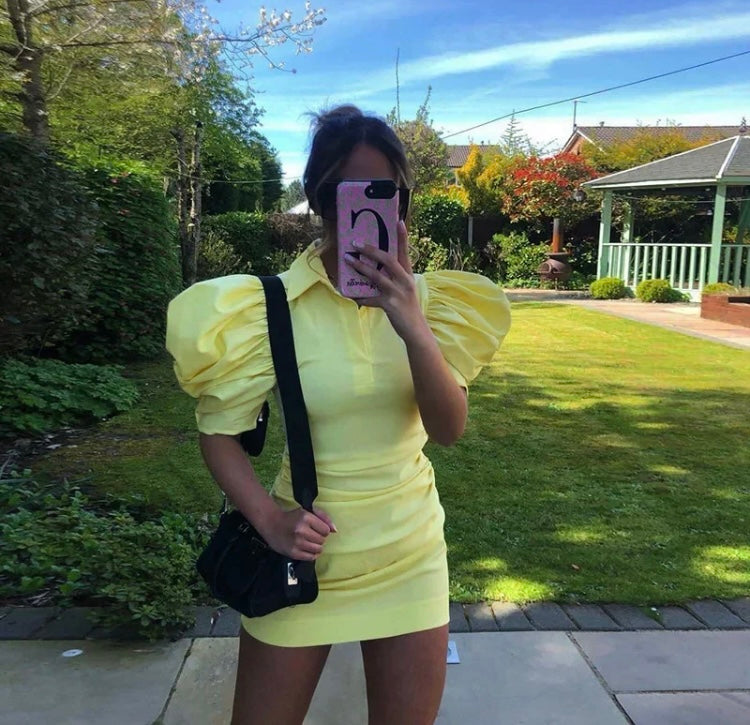 Sunny puff sleeve mini dress