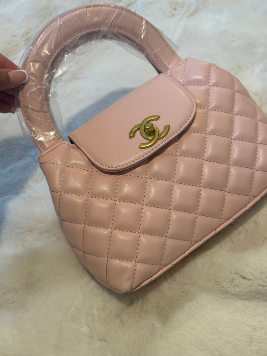 ( in stock ) with long strap cc baby pink crossbody / handheld bag