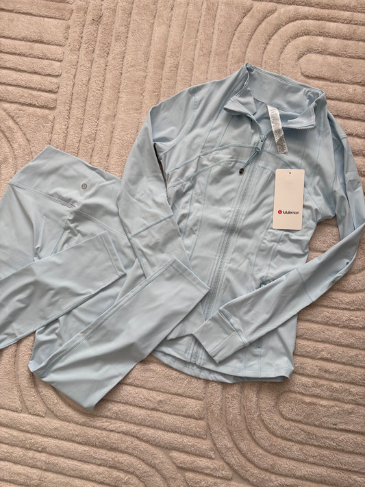 Lulu dusty baby blue full set legging & define jacket