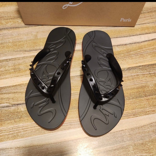 CL Red bottom flip flop black