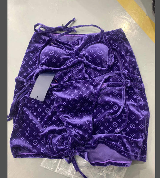 Dubai purple 3 peice bikini set