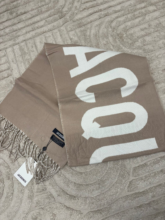 ( in stock ) wool jaq scarf beige