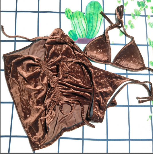 Dubai Brown 3 peice bikini set