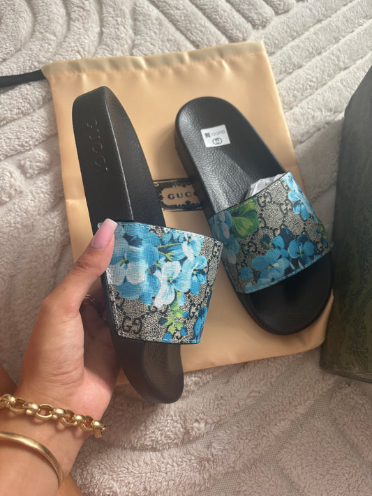 ( in stock size 4-4.5 ) gg bloom slide blue