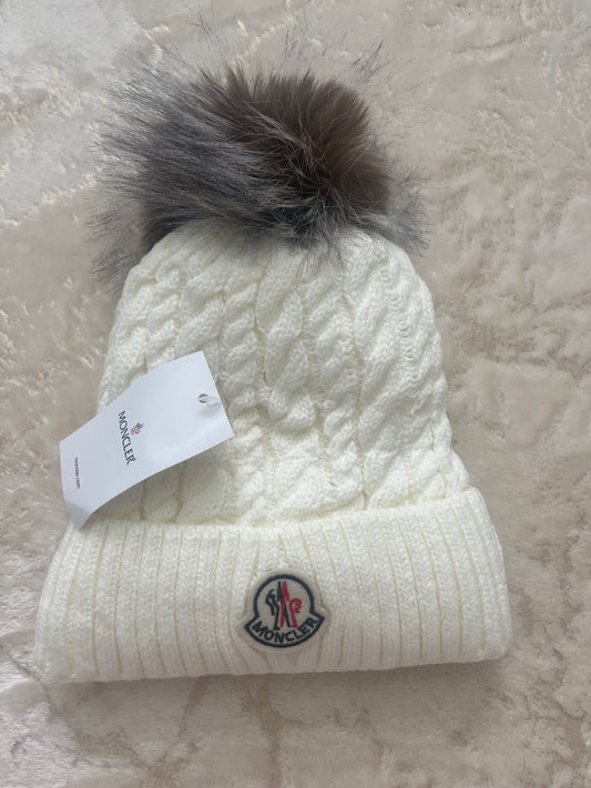 ( in stock ) fur lined mon hat cream