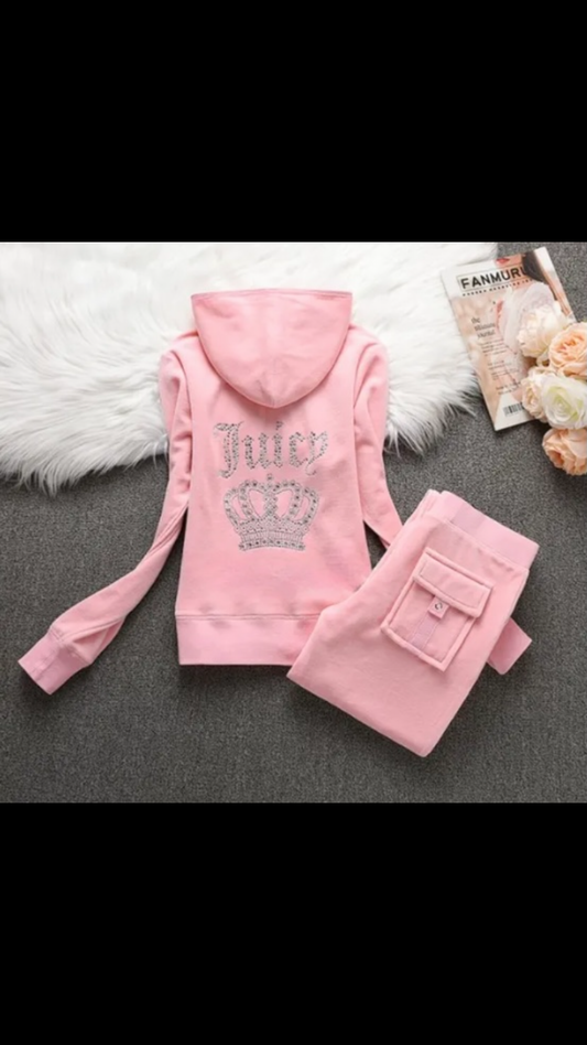 Rhinestone tracksuit baby pink