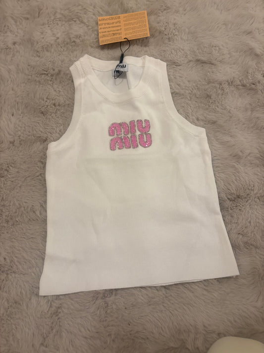 ( in stock size s/m ) miu vest pink