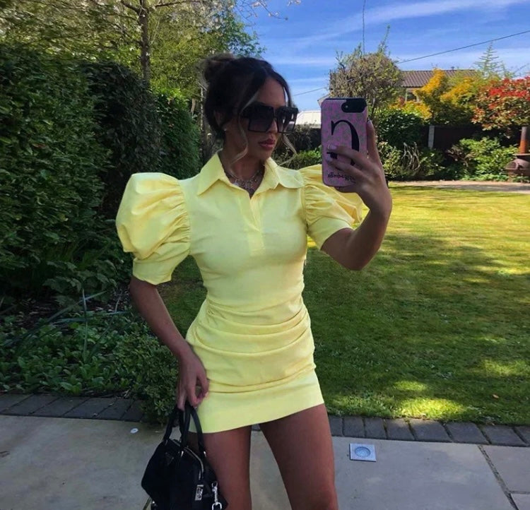 Sunny puff sleeve mini dress